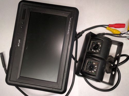 Black wired double 120° rv backup camera and 7&#039; monitor  (refurbished)