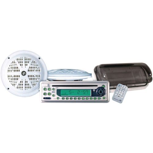 Pyle plcd11mrkt marine single-din in-dash cd receiver with two 5.25 speakers   s