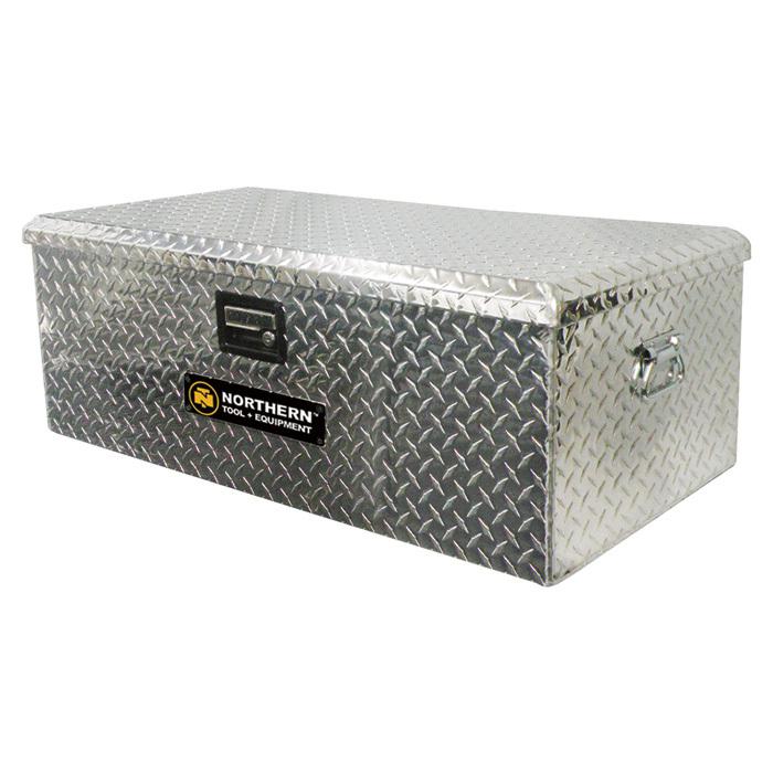 Northern tool atv truck box lockable storage box aluminum treadplate 36in