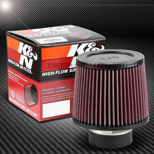 K&amp;n kn round cotton 3"air intake piping rubber filter clamp-on 5"height ru-3570