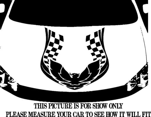 Tribal phoenix bird racing checkers decal graphic vinyl for car truck