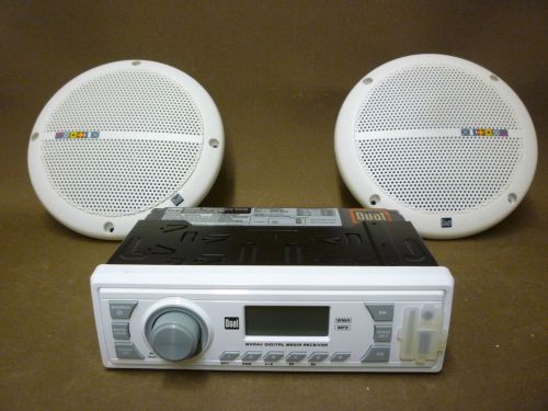 Dual electronics corp. model mxr42 stereo and two dual dmp66 speakers