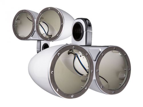 Kicker 12kmtedw dual 6.5" km series emtpy tower-speaker enclosure pair - white