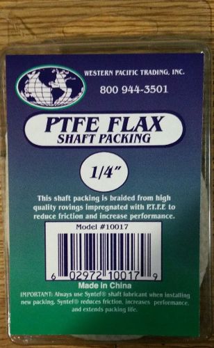 New western pacific trading ptfe flax 1/4&#034; shaft packing teflon 2&#039; length marine