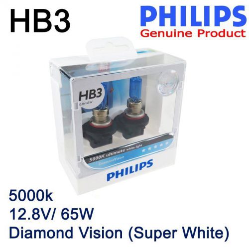 Philips diamond vision hb3 9005 5000k white light12.8v 65w p20d headlight bulb