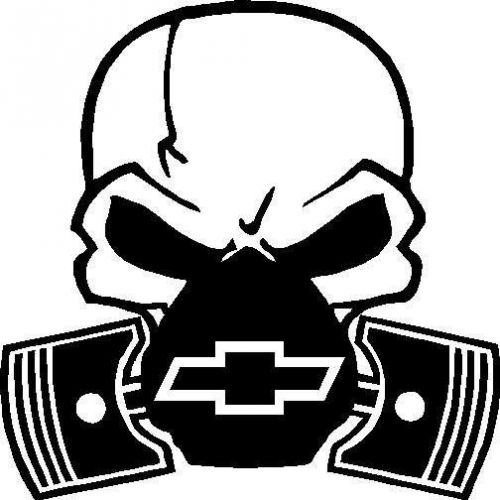 Chevy skull and pistons "chevy"  funny decal/sticker jdm illest japan honda