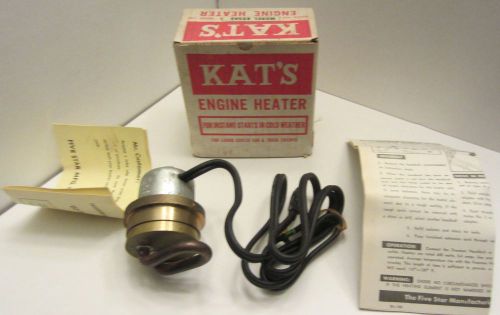 Vintage kat's nos engine block heater k65as 1950's-1960's engines 650 w 120 v