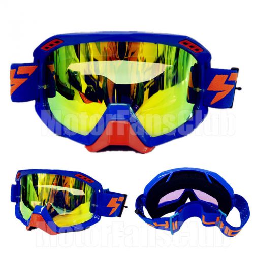 Blue motocross atv off road goggles motorcycle eyewear sports bike ski glasses