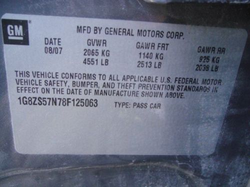 Passenger axle shaft front axle automatic 4 speed opt mn5 3.5l fits g6 617125