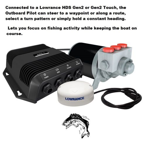 Lowrance outboard pilot hydraulic smartsteer™ pack steers your outboard motor