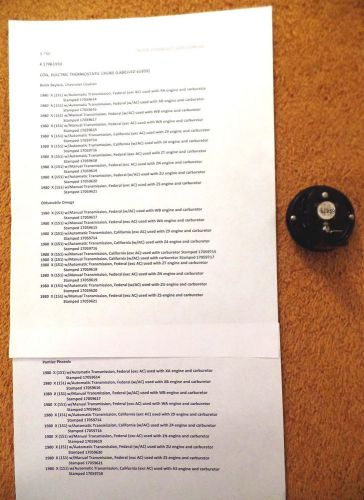 1980 buick/chevrolet/oldsmobile/pontiac x electric choke coil nos 17061959