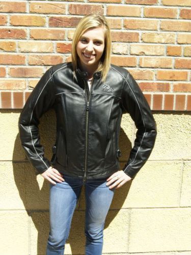 Harley davidson women&#039;s small reflective body armor leather jacket ~ new!