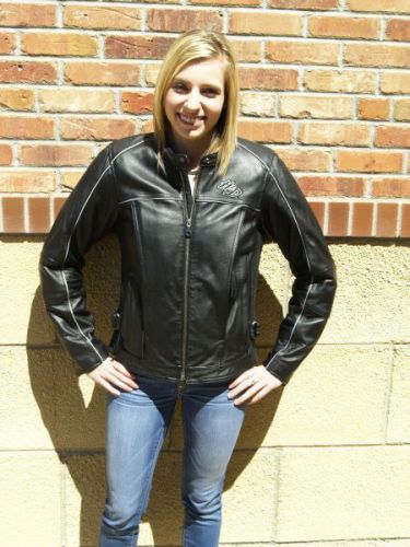 Harley davidson women's small reflective body armor leather jacket ~ new!