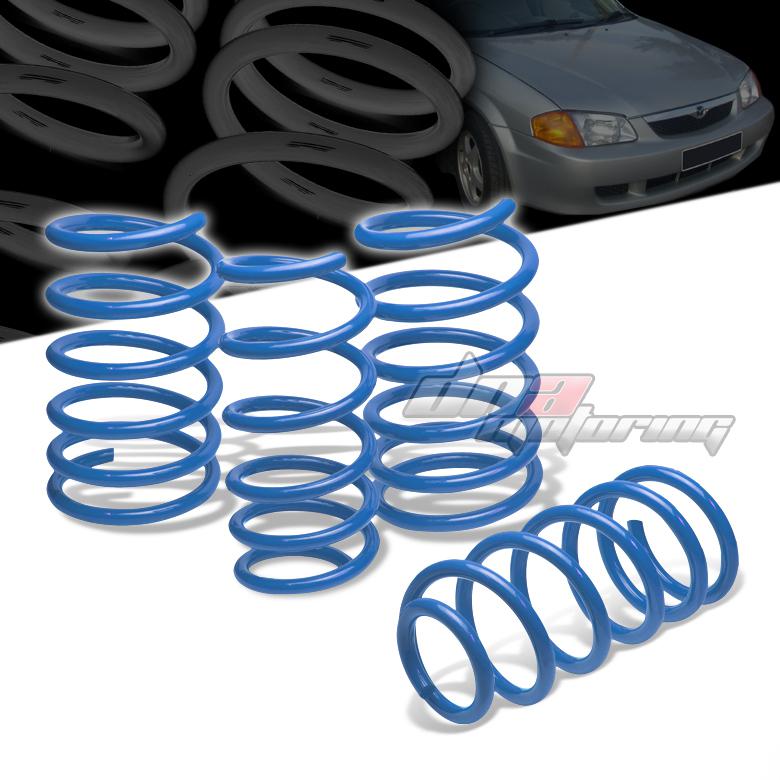 99-03 protÉgÉ/5 blue 1.9" drop racing suspension lowering springs f275/r235lb