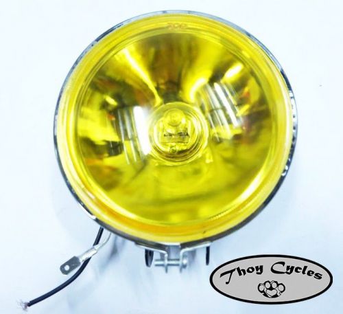 Vintage chopper headlight 4" 12volt [yellowlens]