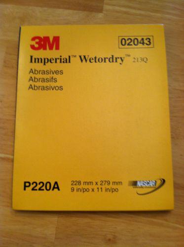 3m wet or dry iperial sandpaper 220  grit  50 count no reserve