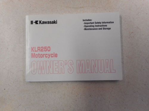 1999 kawasaki klr250 klr 250 owner&#039;s manual 99920-1915-01