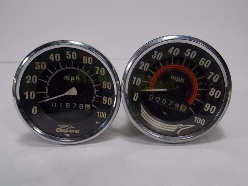 Lot of 2 vintage chaparral snowmobile speedometers