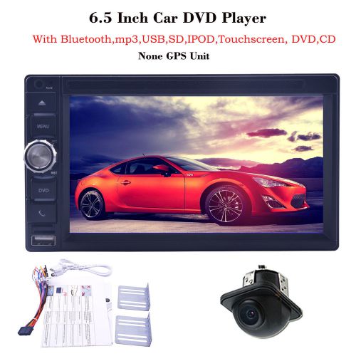 Double 2din 6.5" car dvd player touch screen ipod bt cd usb stereo radio+camera