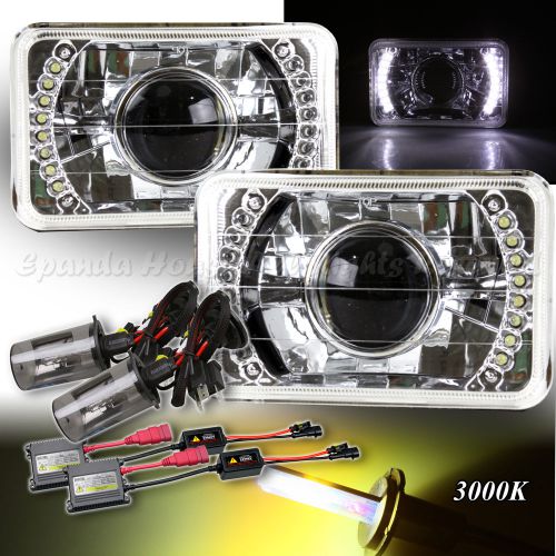 White led signal for jap car! 4x6 h4651 h4652 projector headlights+hid 3000k h4