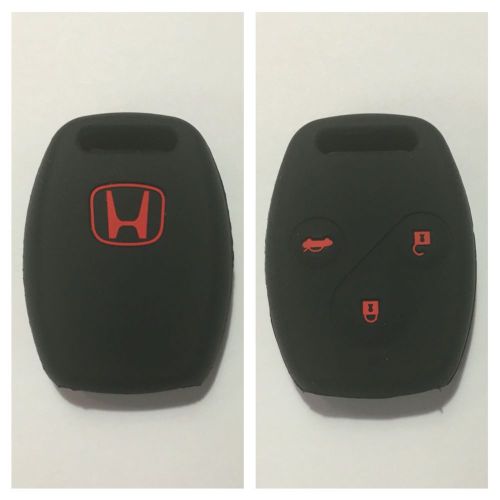 Honda black with red car key cover case civic accord cr-v odyssey city euro fit