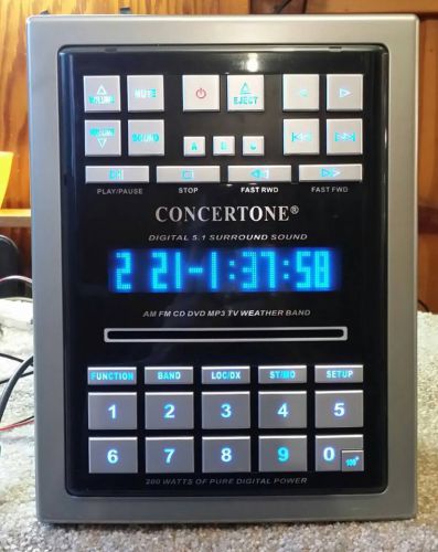 Concertone zx500 dvd,cd,mp3,am,fm,weather band  stereo radio system #334