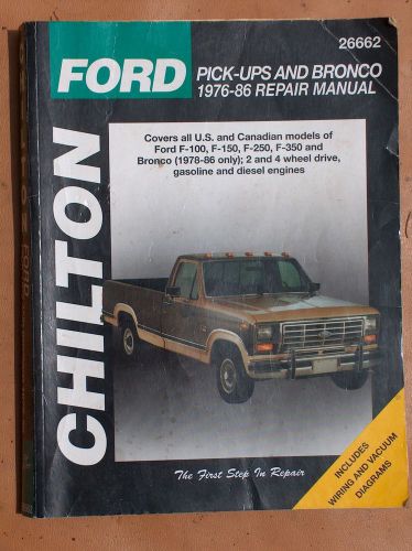 Chilton ford pick-ups and bronco 1976 to 1986 service and repair manual
