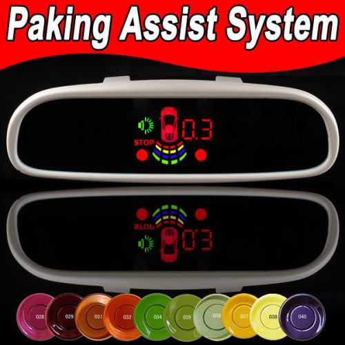 Auto car parking 8 sensors system tft display rearview mirror &amp; 4 sensors led hd