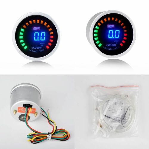 Universal new blue digital displayed -1~0 bar car smoke vacuum gauges 2&#034; 52mm