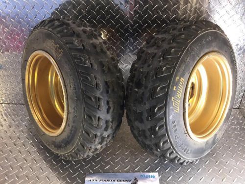 Yamaha atv banshee raptor yfz front tires gold rims wheels 20x6r10 itp holeshot