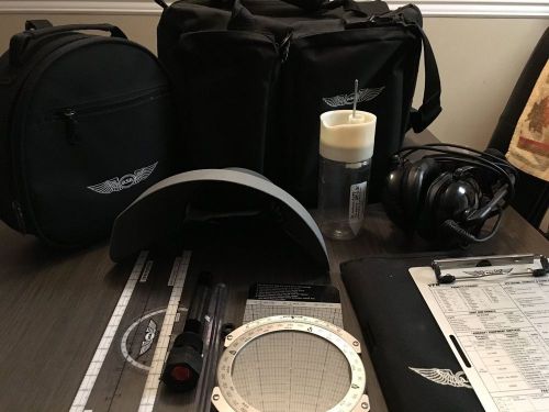 Asa flight bag headset kneeboard e6b hood fuel stick sump flashlight plotter