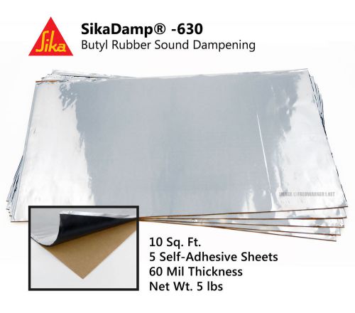 Sikadamp 630 butyl sound deadener 10sqft 60mil self-adhesive insulation mats