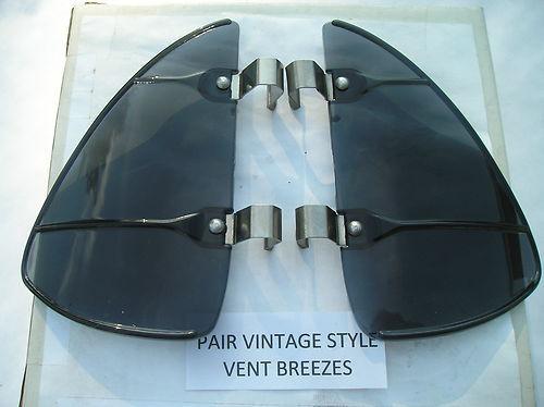 New pair of smoke colored vintage style air vent window deflectors !