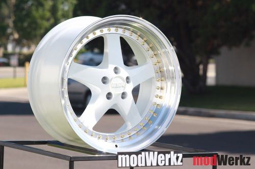 18x9.5 inch +22 esr sr04 5x120 white equip wheels rims bmw e36 e46 e60 e90 e92