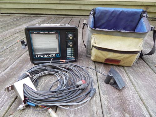 Lowrance x-15 sonar fish finder w/extra paper rolls and cords