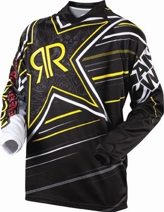 Youth xl xlarge rockstar motorbike mx bmx jersey colab black kids childrens