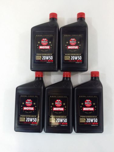 Uc427 2811qta motul classic car oil 20w50 5 quarts mineral oil api sf/cc