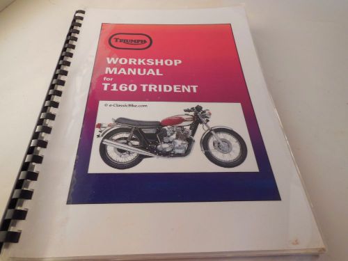 Triumph trident model t160 workshop manual book