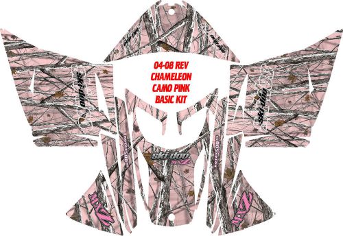 Snowmobile ski doo wrap kit rev,xp, xr,xs,xm  pink snow storm camo