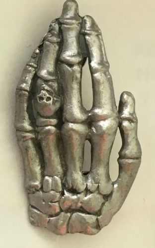 Skello finger up yours lapel pin badge.  a021003