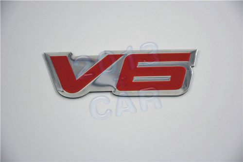 Fender hood car pick up v6 emblem v6 6 cylinder engine aluminum emblem badge x1