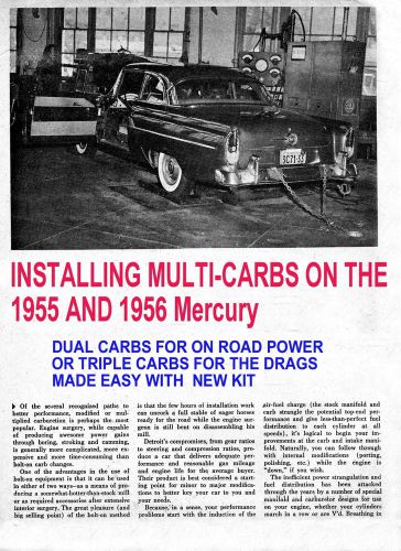 Ford &amp; mercury 292 or 312 engine triple or dual carburetors, how to  install