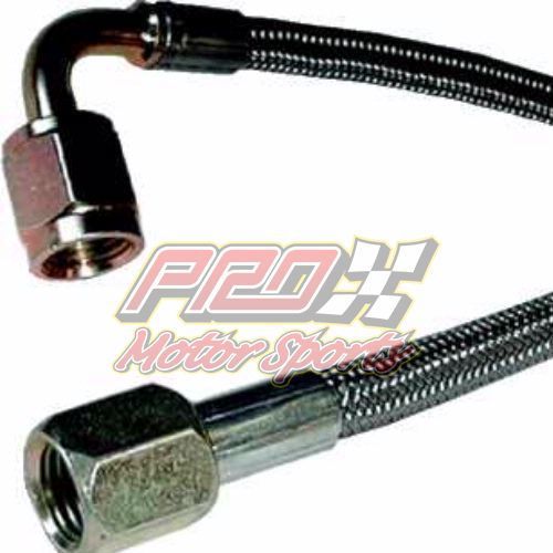2 pack steel braided line 12&#034; 3an straight w/ 90 brake hose  390312
