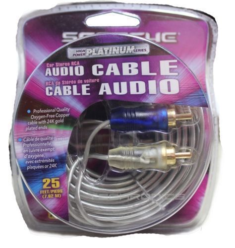Scosche a25c2f 25 feet 7.62 meters rca car audio amp inter connect copper cable