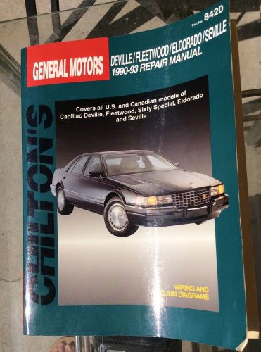 Chilton&#039;s general motors reapais manual cadillac 190-1993 p.n 8420