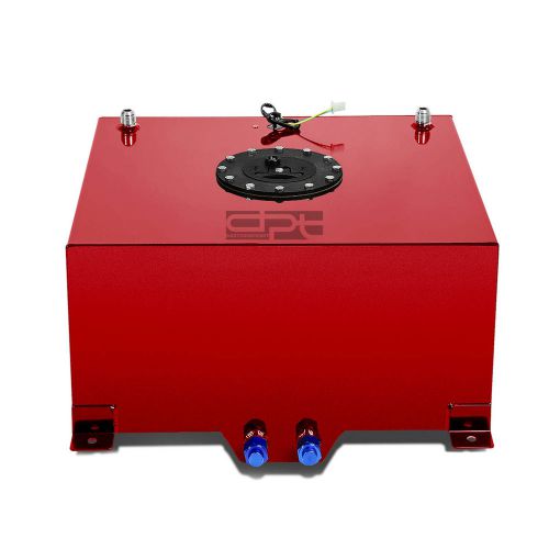 10 gallon lightweight red coat aluminum race drift fuel cell tank+level sender