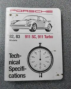 Used original porsche 911sc 930 1982 1983 technical specifications booklet 9/87