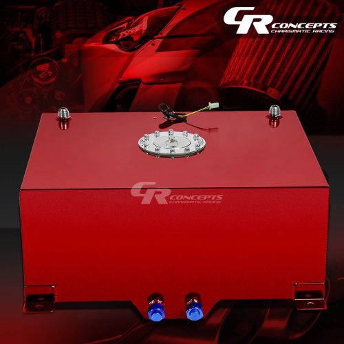 20 gallon/76l red coat aluminum racing/drift fuel cell tank+cap+level sender