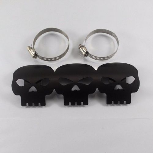 Skull exhaust muffler pipe heat shield cover heel guard for harley yamaha atv