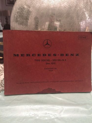 Vgc original mercedes-benz#12143 300sel/6.3(bm.109)catalog&#034;a&#034;1969 owner&#039;s manual
